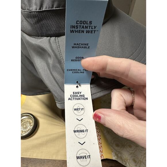 Mission Cooling Sun Defender Hat, Upf50 Gray Unisex Wide-Brim Hat Nape - Picture 4 of 6